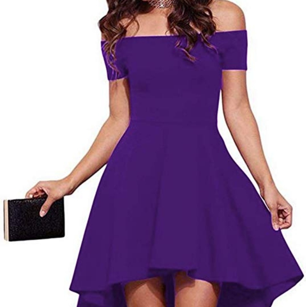 Purple hi low dress